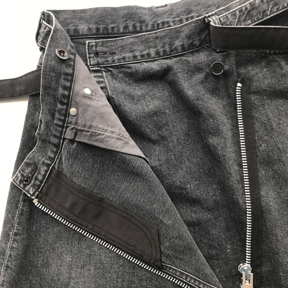 Sacai Black Denim Zipper Skirt - Picture 6 of 12